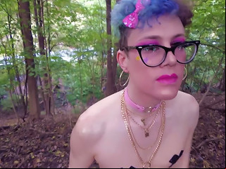 ASHEMALETUBE @ A Transgender Individual Without A Gender Identity Exposed And Lubricated On A Public Trail In The Woods Before Engaging In Anal Sex And Urination